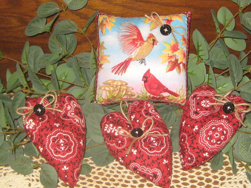 Country cardinal fabric sign - country,